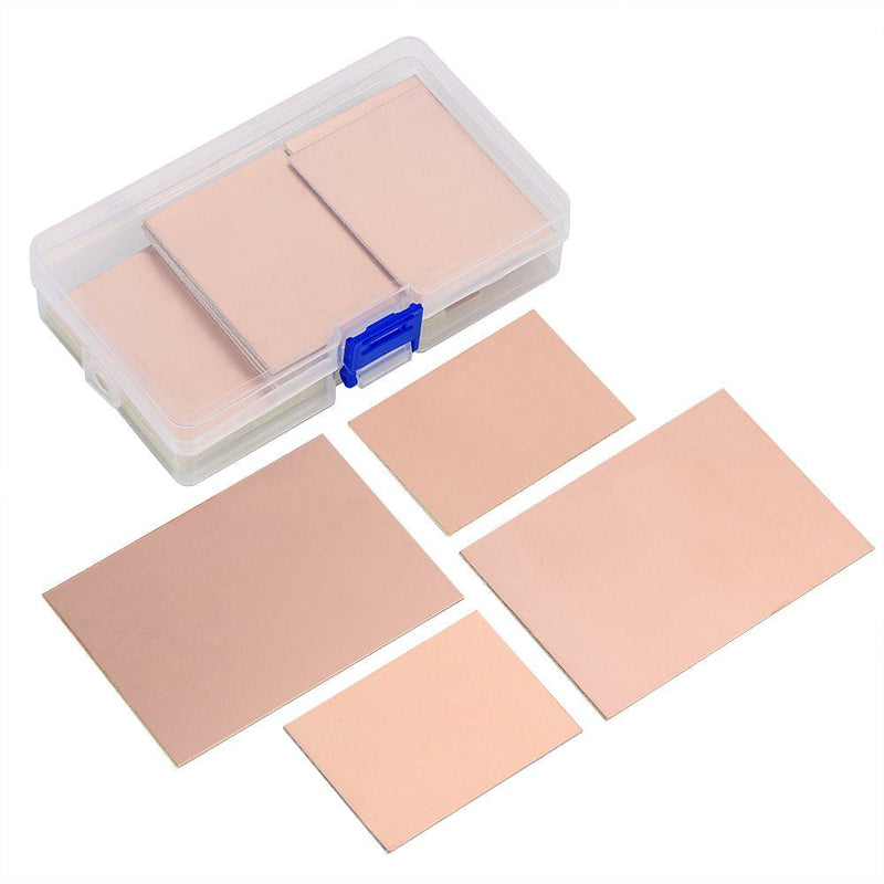 Copper Plated PCB 20pcs Copper Sheet DIY Double Sided Copper Plated and Single Side Laminate PCB Circuit Board for Industrial, Soldering, Maintenance Etc.