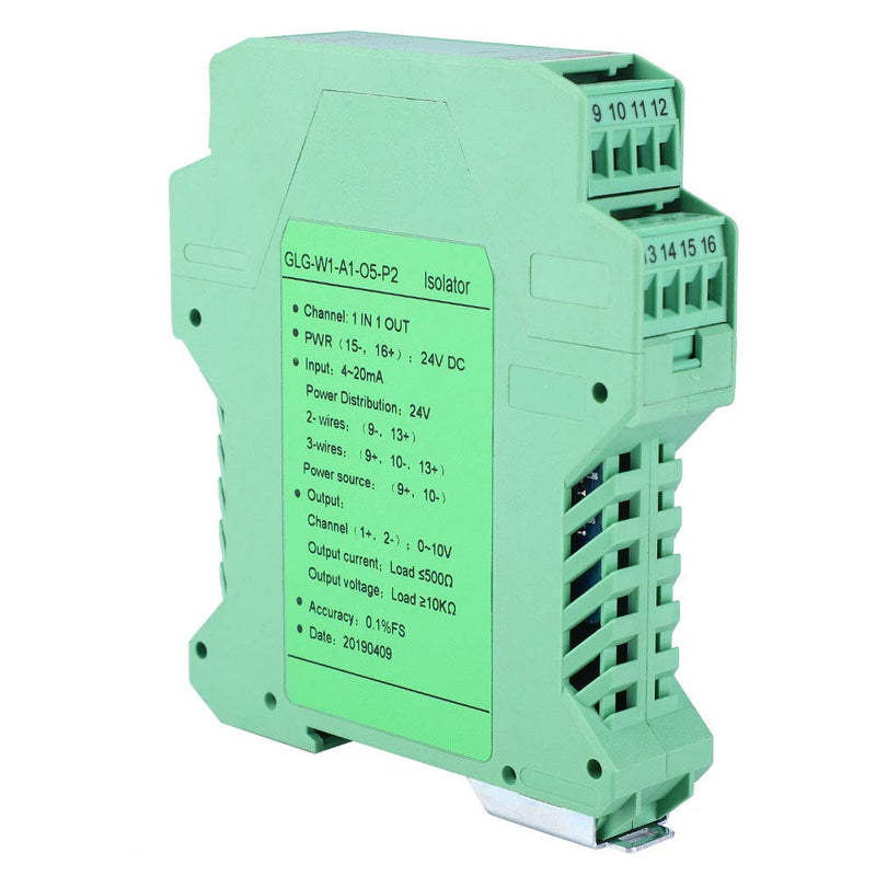 4-20 MA Analog Signal Splitter 1 Input 1 Output 4-20mA to 0-10V Signal Isolator DC 24V Power Signal Isolator Transmitter 4-20 MA PLC Detection Signal Conditioner One in One 4-20mA to 0-10V