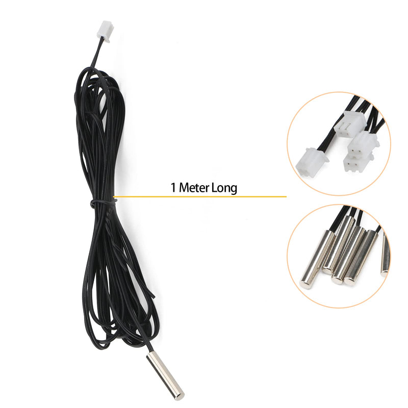 XTVTX 10 pieces 10k B3950 temperature sensor, -25 to 125 degrees Celsius temperature sensor, 1 meter sensitive stainless steel NTC temperature sensor probe