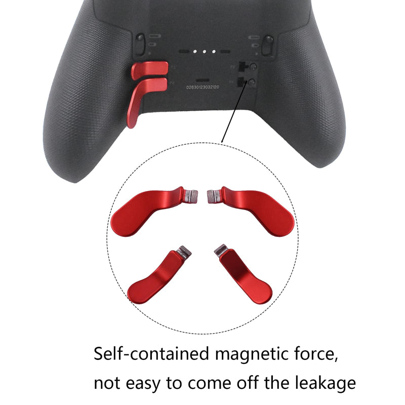 Anglepingping 4 PCS Elite Controller Paddles for Xbox One Elite Controller Series 2 Model 1797/1698,Stainless Steel Replacement Parts for Xbox Elite Controller Series 2 Core(Red) red