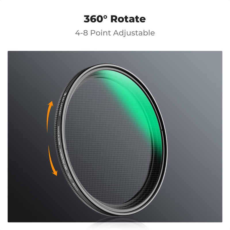 K&F Concept 82mm Variable Star Filter Cross Screen Starburst Filter 4, 8 Points -18 Layer Coating Ultra Slim Optical Glas Camera Lens Filter with 3 Cleaning Cloth