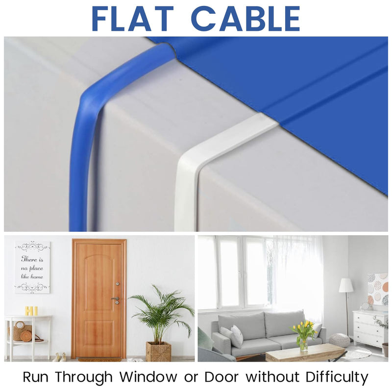 60 ft Cable for WYZE Cam Pan V3 Camera, Outdoor Power Adapter with Micro USB 90 degree, White