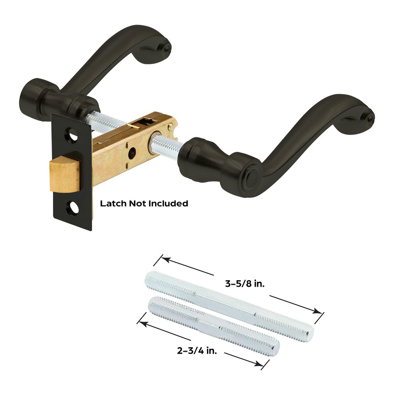 Prime-Line E 2666 French Colonial Door Levers, Heavy Weighted Casting Design, Classic Bronze (1 Set) 1/4 Inch