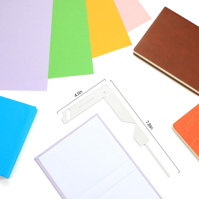 AGUZXTM 5-in-1 Book Cover Guide and Binding Kit - DIY Tool for Making Covers, Journals, Albums, Planners, Calendars - White (1) 1