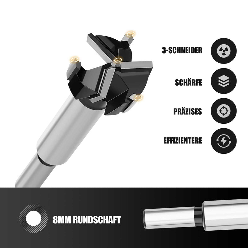 Forstner Drill Bit 35 mm Wood Drill Round Shank Chipboard Fibreboard | Forstner drill bits, chipboard drills, fiberboard drills, woodworking 35mm