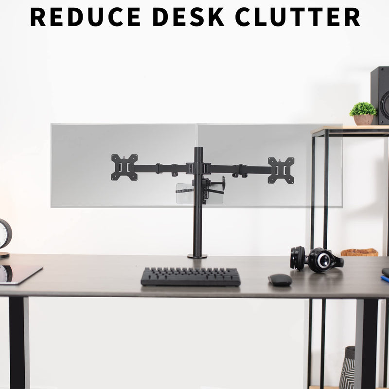 VIVO Universal Docking Station Mount for Workstation, Behind Monitor VESA Mounting, Under Desk Installation, Heavy Duty C-clamp Options, Fits Docking Stations up to 10 inches Wide, MOUNT-DS01