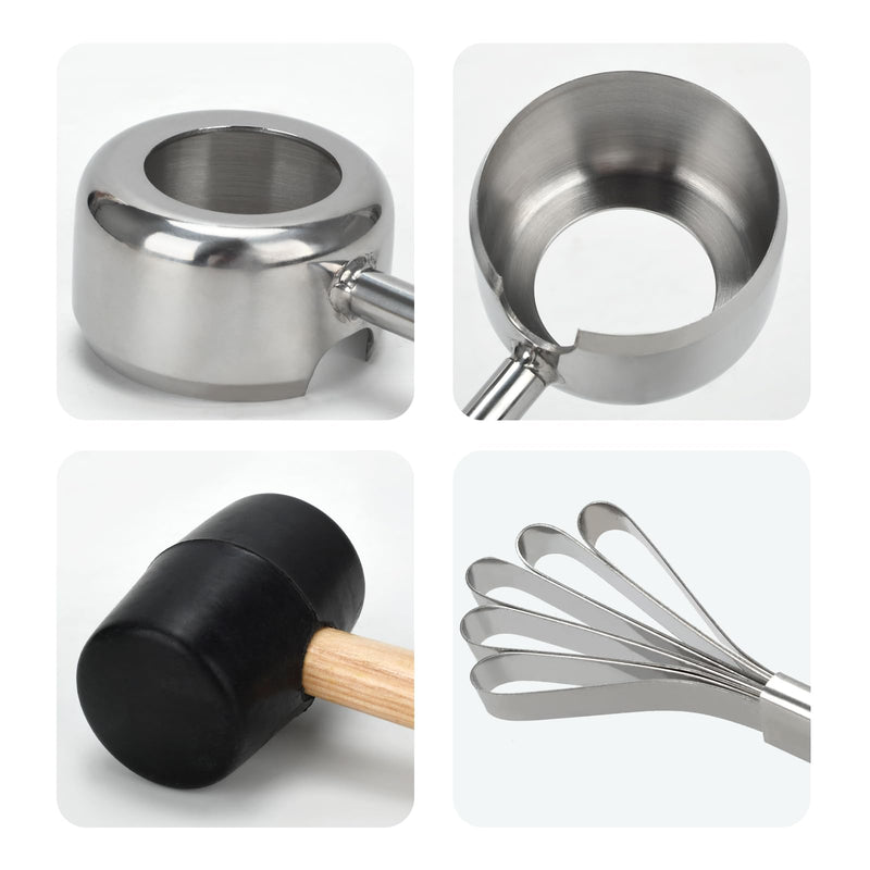 Coconut Opener Tool Set,Food Grade Coconut Opener,Coconut Scraper for Kitchens,Picnics and Beach Vacations