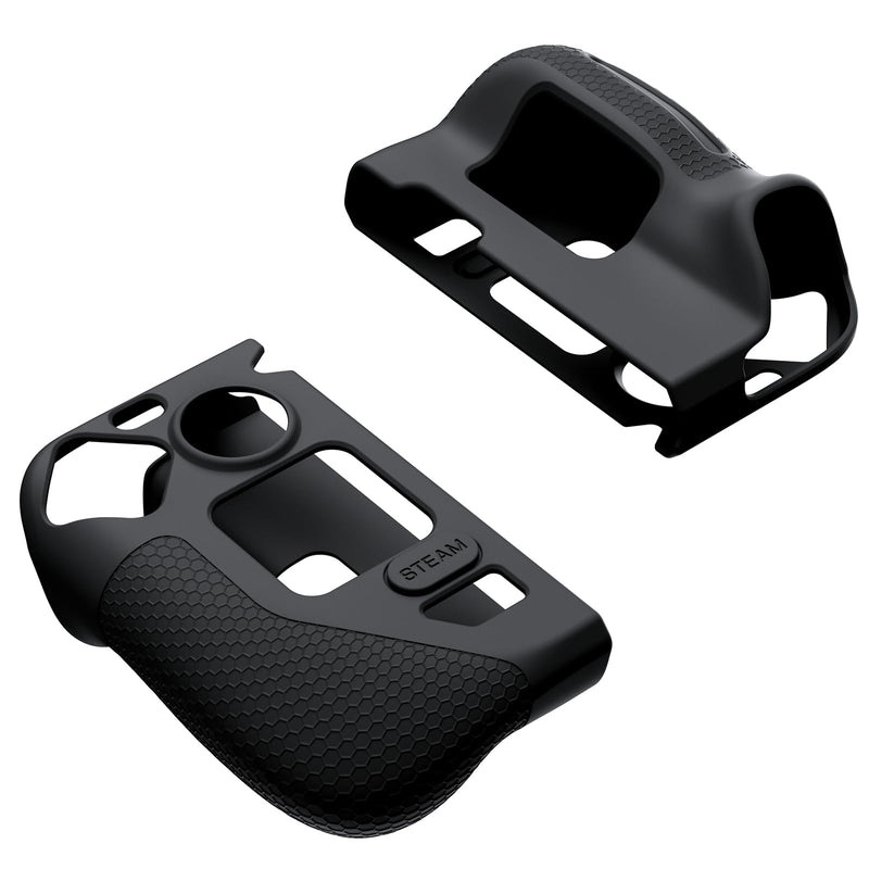 JSAUX Silicone Grip Protection Case for Steam Deck OLED and Steam Deck LCD, Steam Deck Grip, Steam Deck GripSkin, GripArmor Silicone Sleeve Set (one Left and one Right) - GP0016 Black