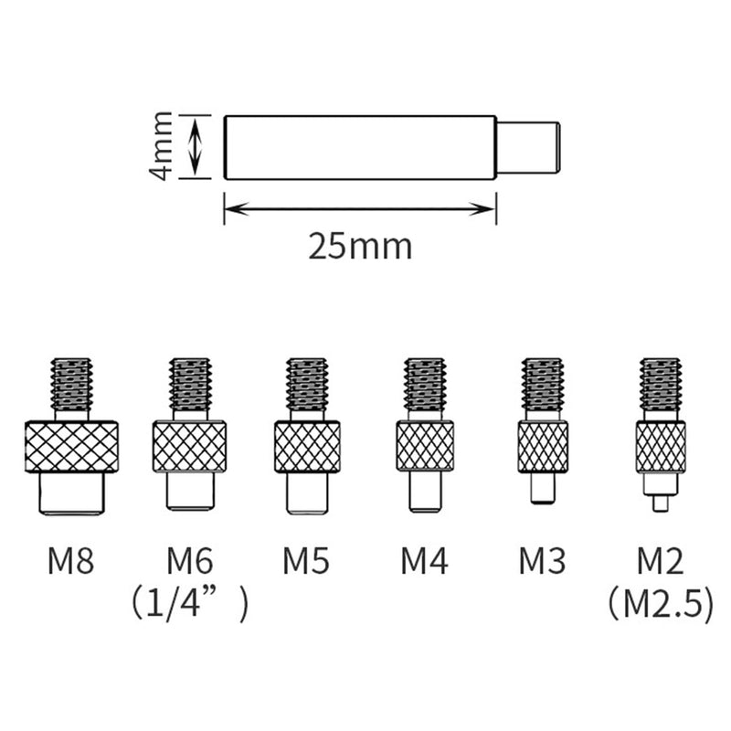 Heat Set Insert Tips, M2 M2.5 M3 M4 M5 M6 1/4 Inch M8 936 Universal Soldering Iron Tips Soldering Tips Brass Contact Face to Face Easy to Use 3D Printed Parts