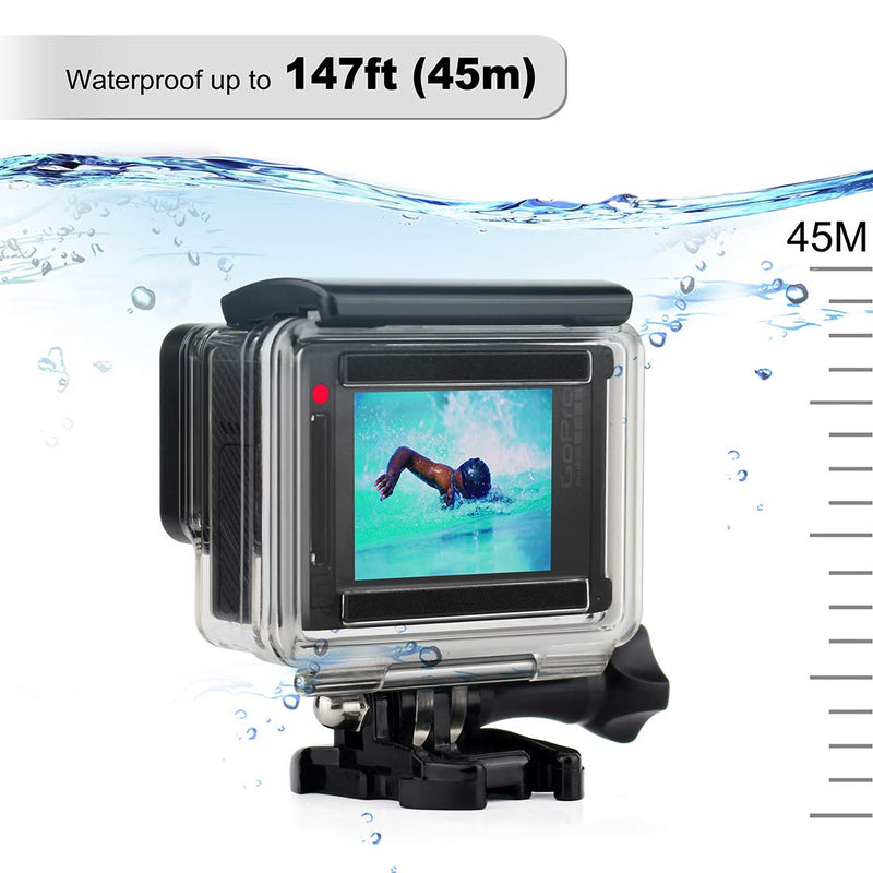 Waterproof Housing Case for GoPro Hero 4, Hero 3+, Hero 3 Underwater Photography - Waterproof Up to 131 ft (40M) - with Quick Release Mount, Thumb Screw
