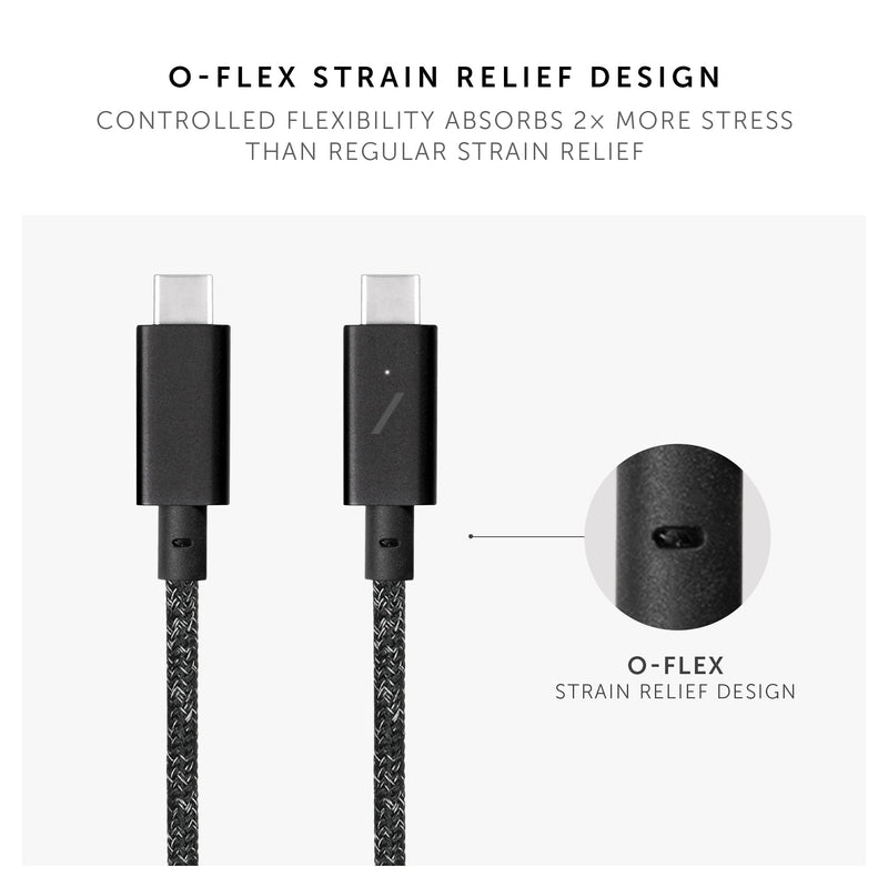 Native Union Type-C Belt Cable Pro - 240W USB-C to USB-C 8ft Ultra-Strong Charging Cable with Leather Strap Compatible with iPhone Air, 17e, 17 Pro Max, MacBook Pro 14"/16" M5, Air 13"/15" M5 (Cosmos) Cosmos