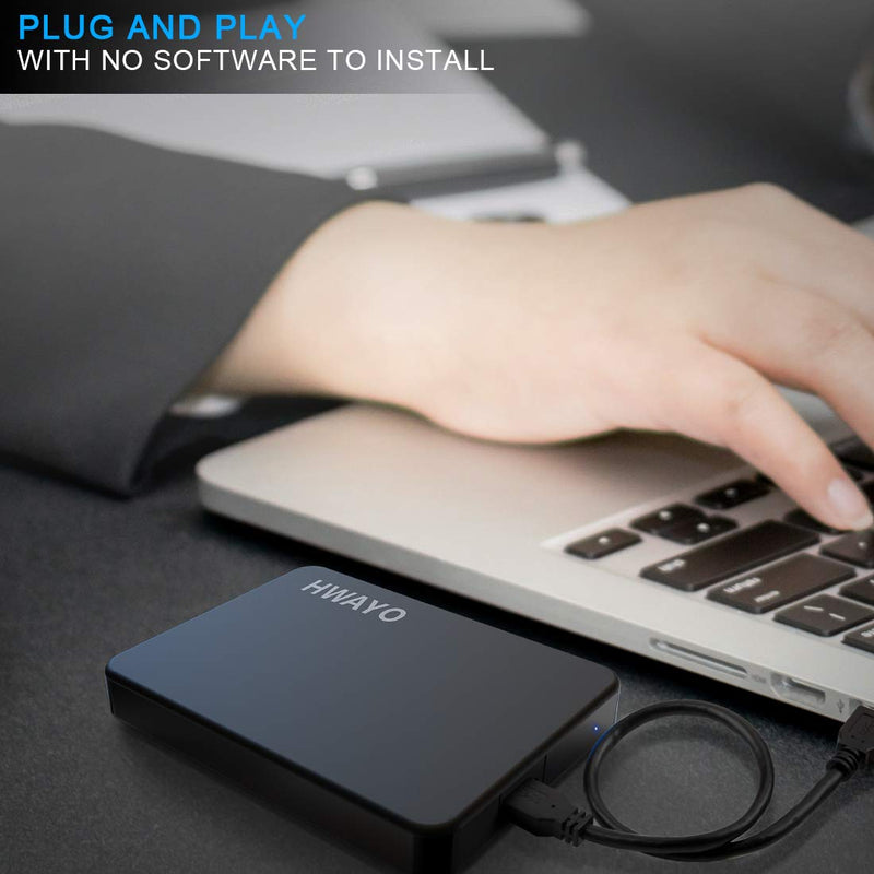 1TB Portable External Hard Drive Ultra Slim 2.5'' USB 3.0 HDD Storage for PC, Desktop, Laptop, MacBook, Chromebook, Xbox One 1TB Matte Black