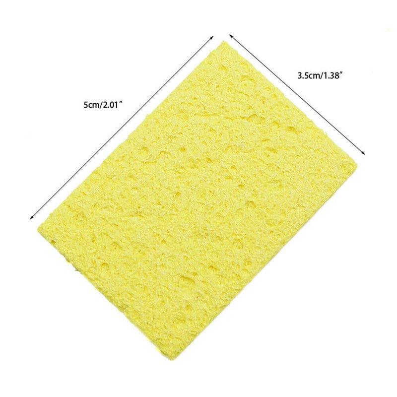 Powerful Tools Pack of 10 Soldering Iron Yellow Soldering Tip Welding Cleaning Sponge Pads Cleaner Heat Resistant Pads Set Solder