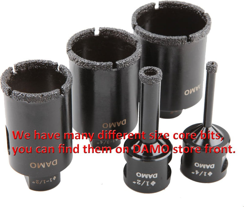 DAMO 2-1/2 inch Diamond Core Drill Bit for Porcelain, Ceramic, Tile, Quartzite, Granite, Marble, Stone & Brick, Hole Saw 64mm 64mm 2-1/2"