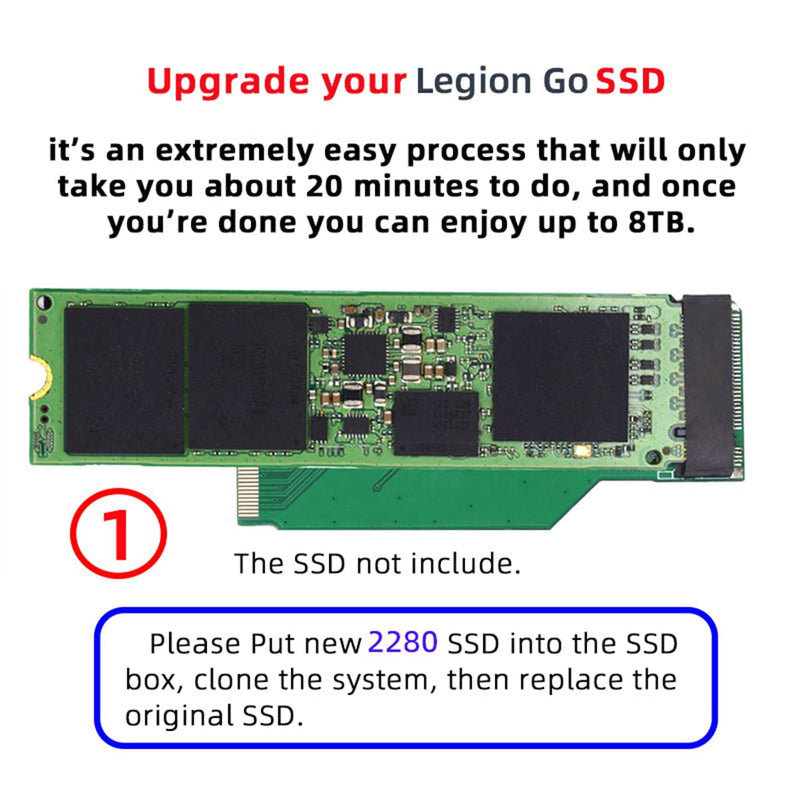 chenyang M.2 2242 to 2280mm NVME M-Key SSD Upgrade Extension Adapter Compatible with Legion Go Game Boy NVME 2242 to 2280