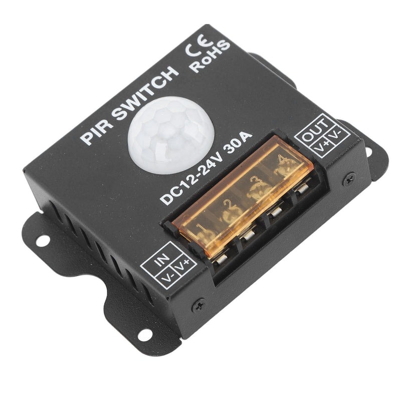 ViaGasaFamido PIR Motion Switch PIR Switch Motion Sensor 30A 12V-24V LED Infrared Sensor Controller with Automatic Switch for Motion Activated Switch