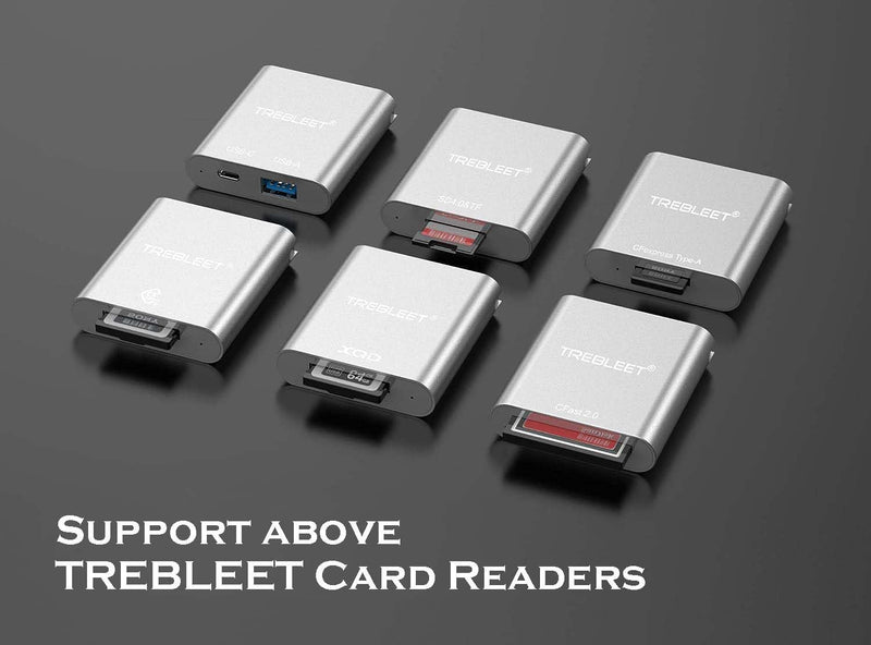 TREBLEET Workflow Station with USB-C SD 4.0 Card Reader and C to A & C Hub, Professional Card Reader HUB DIY Edition, Modular 4-Bay Docking Station, USB3.2 Gen1 10Gbps