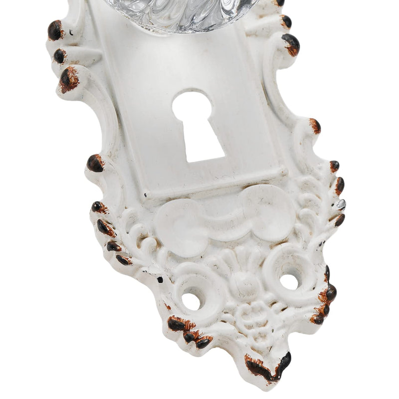SOFFEE DESIGN 4pcs Vintage Cabinet Pull Drawer Handle, Distressed Closet Handle with Clear Resin Knob, Antique with Mounting Screws for Cupboard, Kitchen Furniture - White 4pcs White Short