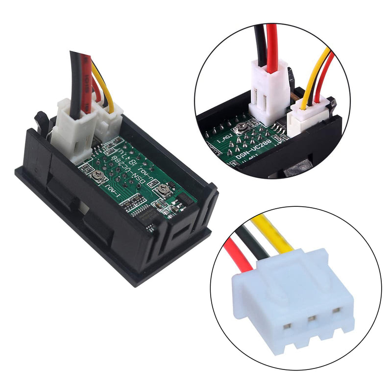 0.28" Digital Voltmeter Ammeter,LED Red&Blue Dual Digital Display Multimeter DC 0-100V 50A Detector Voltage Current Meter Gauge Tester with 50A Shunt (50A+Shunts) 50A+Shunts