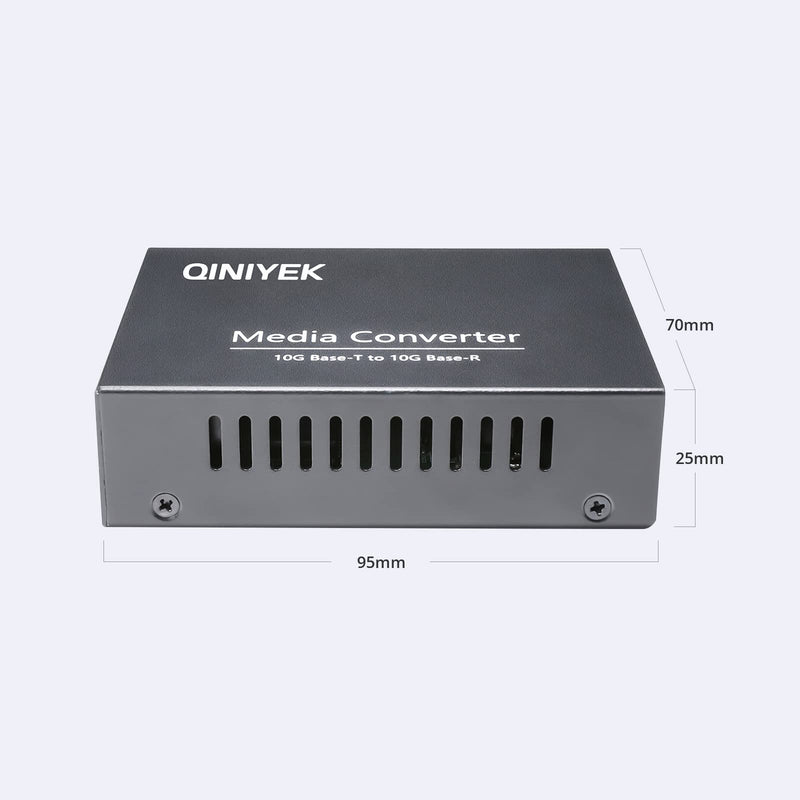 10G Ethernet Media Converter, 1x 100M/1G/2.5G/5G/10GBase-T RJ45 to 1x 10GBase-X SFP+ Slot, Supports 10G SR/LR/10G-T Module,10G Fiber Ethernet to Copper UTP Media Converter RJ45 to SFP+