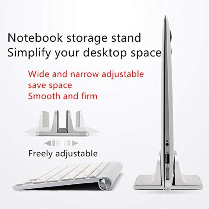 Vertical Adjustable Laptop Stand, Adjustable Laptop Stand Desktop Stand, Adjustable Base Size Compatible for Lenovo/Dell/ASUS Gaming Laptop (up to 17.3 inches) Silver