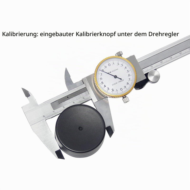 Wisamic 0-150 mm Calliper Dial Calliper Reading 0.02 mm | Precise caliper made of stainless steel, battery-free, ideal for main nozzles, mini drills and precision engineering.