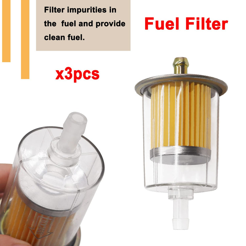 Taiss 3/8 inch Universal Gas Inline Fuel Filters with Magnet, Fits Fuel Line and Widely Used for Replacing Fuel Filters of Cars, Motorcycles, Trucks And Gasoline Powered Engines