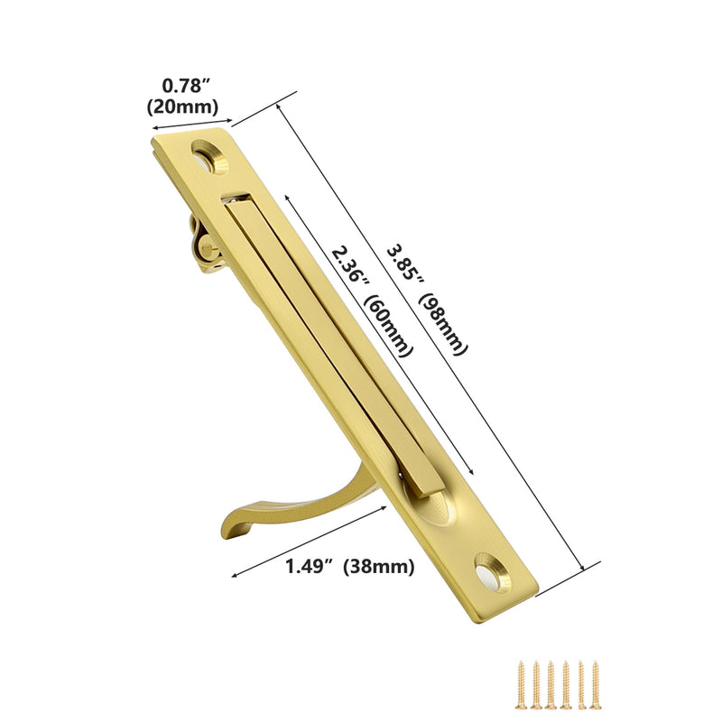 Dontay Pocket Door Privacy Lock, Flush Handles, 2-3/8" Backset, (Bed/Bath) Latch, Recessed Knob, Hardware for 1 3/8” to 2 3/16” Thickness Door (Including Edge Pull, Satin Brass, Square) Square - 2 Pack Including Edge Pull