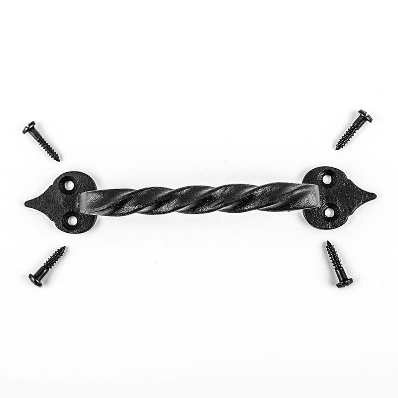 Renovators Supply Manufacturing Cabinet Handles for Cabinets and Drawers 5.8 in. Black Twisted Wrought Iron Cabinet Pulls with Mounting Hardware Black Twisted 5.8" Pack of 1