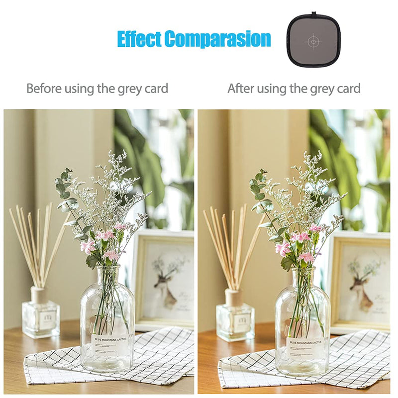 Grey Card 24x24 inch/60x60cm White Balance 18% Foldable Grey Reference Reflector with Carrying Bag