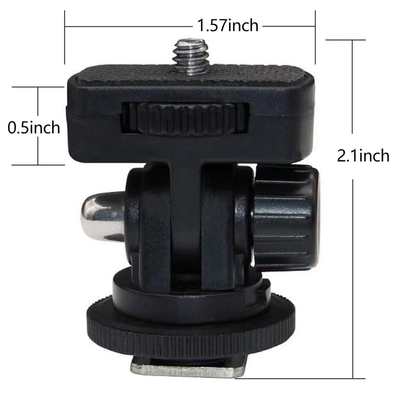 2Kit Camera Monitor Mount with Cold Shoe, Anti Twist 1/4" Screw for 5" & 7" Field Monitor Adjustable 180° Video Light, or Microphone