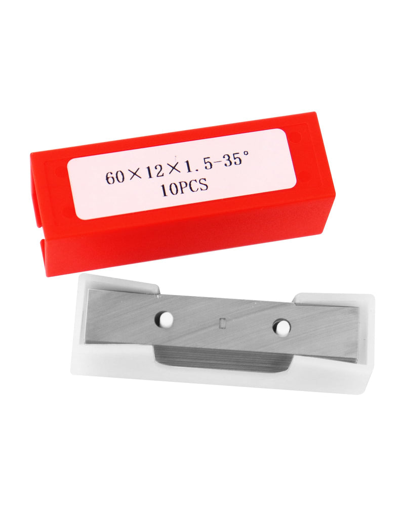 2-3/8"(60MM) Carbide Paint Scraper Blade, 10Pcs Double-Edged Reversible Replacement Heavy Duty Blades, Fit for TJATSE, Oneida Air, Warner100X Scraper, for Paint, Wood, Glue and Concrete 2-3/8"(60MM)