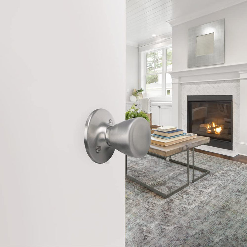 Design House 781914 Tulip Passage Hall and Closet Door Knob Satin Nickel Hall & Closet Lock