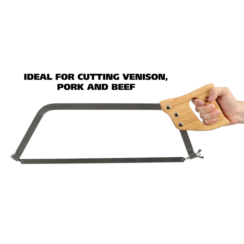 GreatNeck BUS18 Bone Saw 18 Inch, Game and Meat Saw, Solid Steel Frame, High Carbon Blade, Hardwood Handle, Meat Processing Equipment 18-Inch Complete Saw