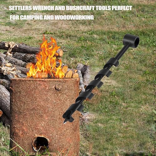 4 Pcs Hand Auger Wood Drill,Bushcraft Hand Auger Wrench Scotch Eye Wood Auger Survival Settlers Wrench Tool Bushcraft Gear for Camping,Outdoor,Hiking,Woodworking 4PCS