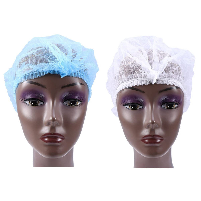 Artibetter 100pcs Non-Woven Fabric Mesh Cap Head Caps Disposable Caps Beret Cap for Cosmetics Laboratory Nurse Food Service Hospital (White)
