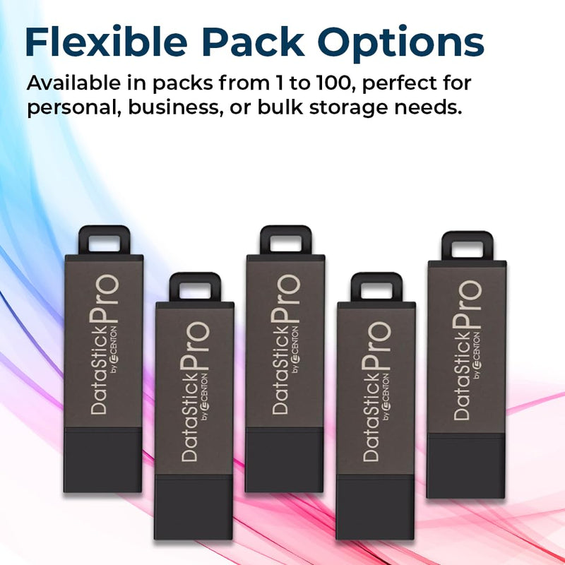 32GB DataStick Pro by Centon, 10 Pack, USB 2.0 Flash Drive Memory Stick for Storage and Backup