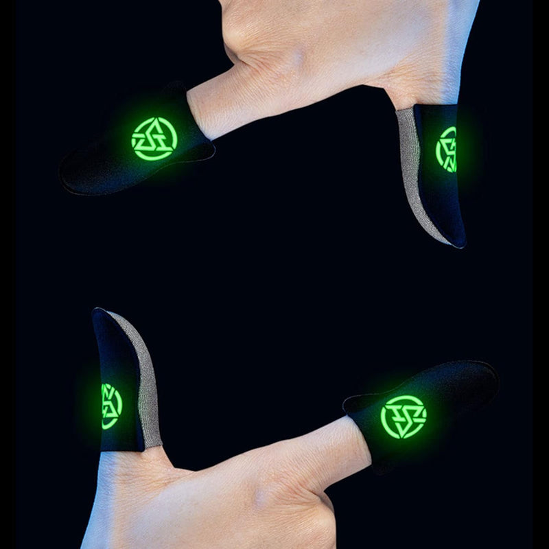2Pcs Black Game Fingertip Gloves for Sweatproof Anti-Slip Finger Sleeve Breathable Gaming Finger Cover Thumb Gloves for Mobile Gaming Grip Pain-Relief Mobile Phone Gaming Finger, Gaming Accessories