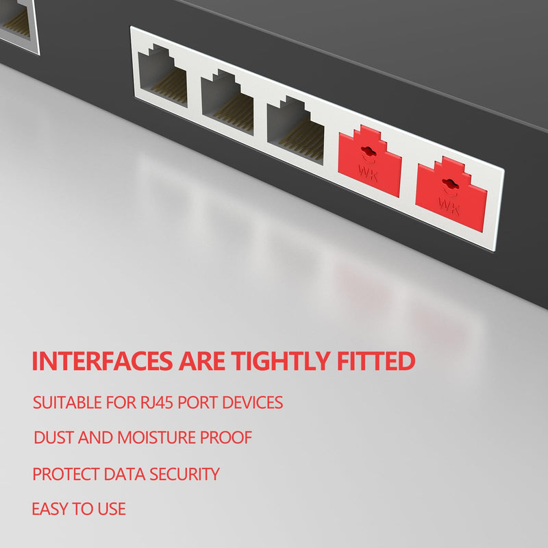 12 Pcs RJ45 Port Lock with 1 Keys, Locking RJ45 Port/Dust Blocker,Compatible with Computer,TV,Router,Other Devices （Yellow） 12+1 Yellow