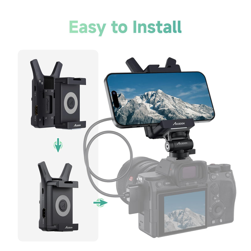 Accsoon CineView Nano Wireless Video Transmitter, HDMI Wireless Camera Transmitter 500FT Range 60ms Latency, Compatible with RS2/RS3/RS3 Pro Stabilizer/Switch/PowerCage, 4 APP Android/iOS Monitoring