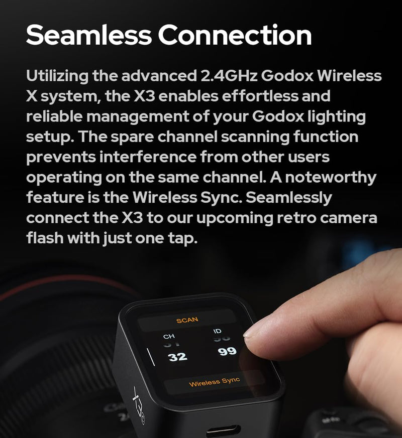 Godox X3C X3-C Flash Trigger for Canon Camera, 2.4G TTL Wireless OLED Touchscreen Transmitter, Support TTL Auto/Manual/Multi Flash, Built-in Lithium Battery USB-C Charge(XPro-C X2T-C XProII-C Upgrade)