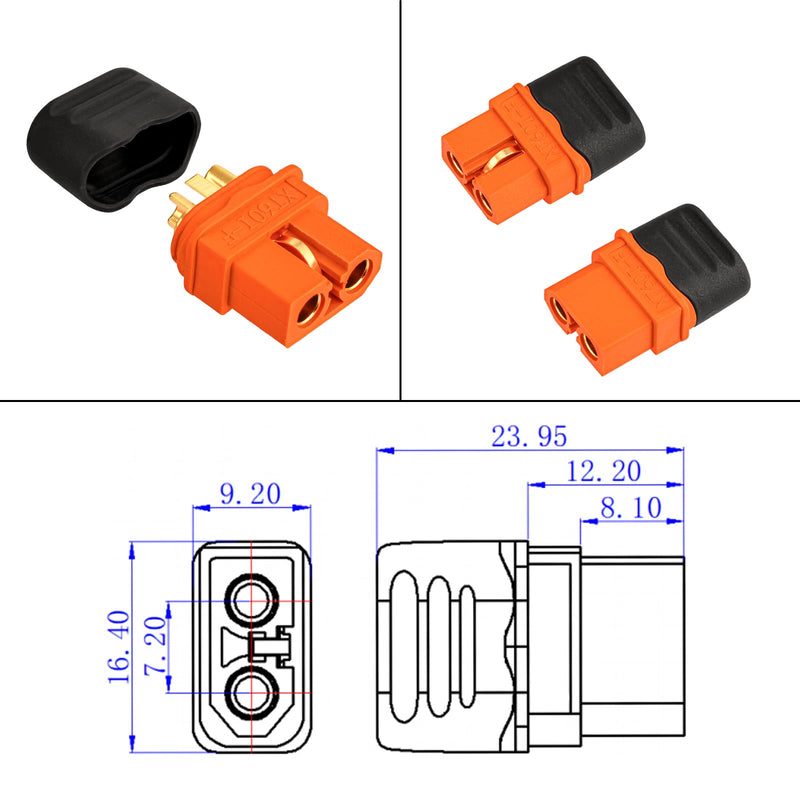 12AWG 2FT Solar to XT60i Cable 2 10 25 35 50 75 100FT Solar Connector to XT60i Adapter Cable for Portable Power Station (2FT) 12AWG Solar to XT60i Cable