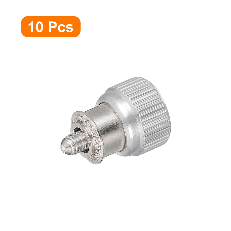 uxcell 10pcs M3-0.5x7.37mm Computer Case Stainless Steel Thumbscrews, PF11 Knurled Head Spring Loaded Self-Clinching Panel Fasteners for PC Computer Case, Silver White 10