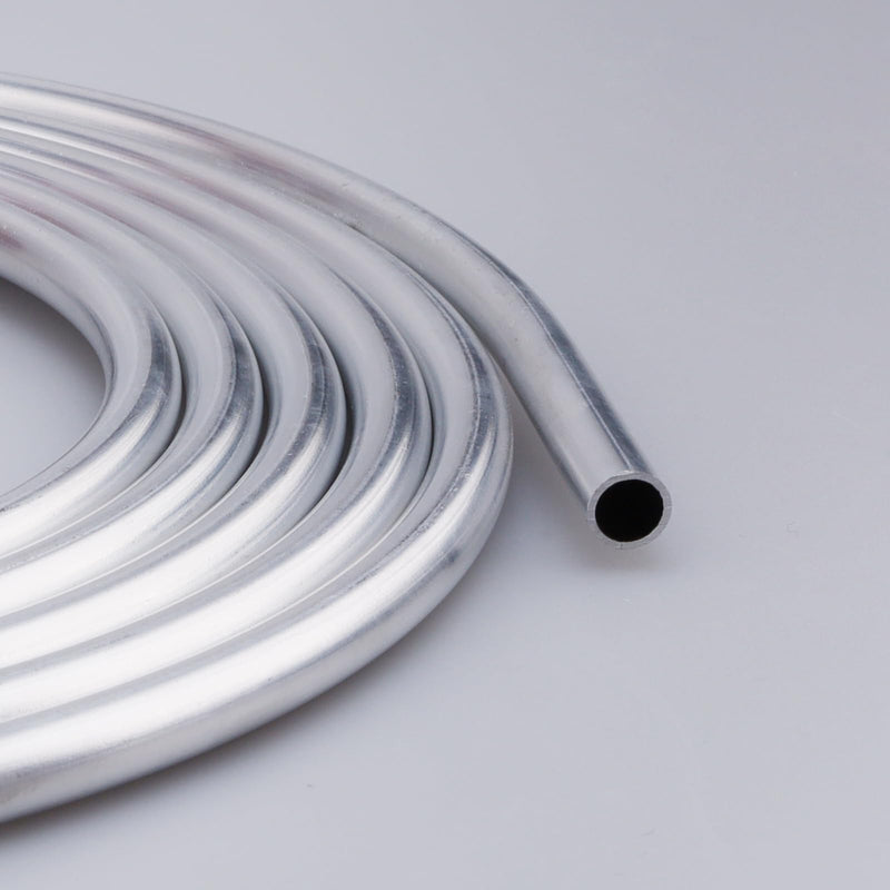1/4" Aluminum Fuel Line Hard Tube, 16 Feet Coil 1/4" OD - 16FT Silver