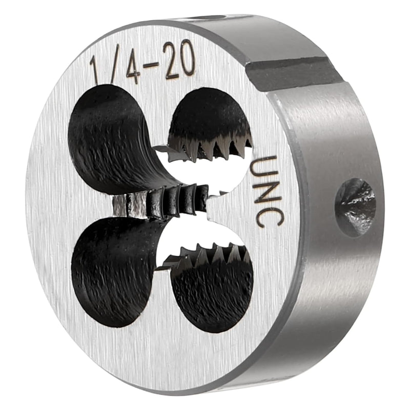 Tap and Die Set, 1/4"-20 UNC, HSS, Machine Tap with Round Die, Right Hand Thread