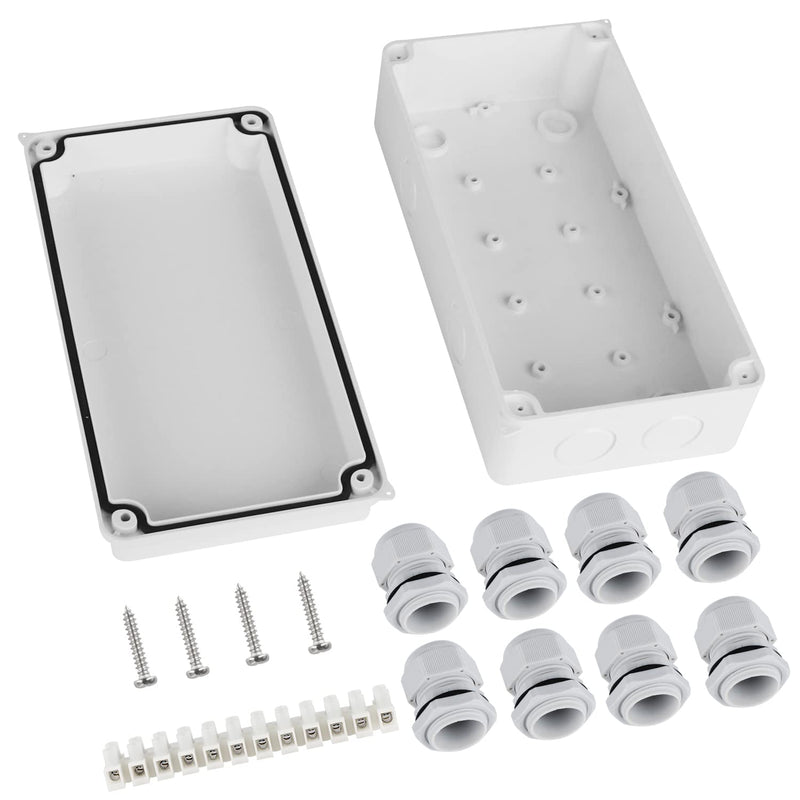 DAMORON junction box IP65 waterproof, surface-mounted junction box, Ø12-15 mm, ABS junction box large, flush-mounted junction box for wet rooms Floor, distribution box white (200x100x70mm) white