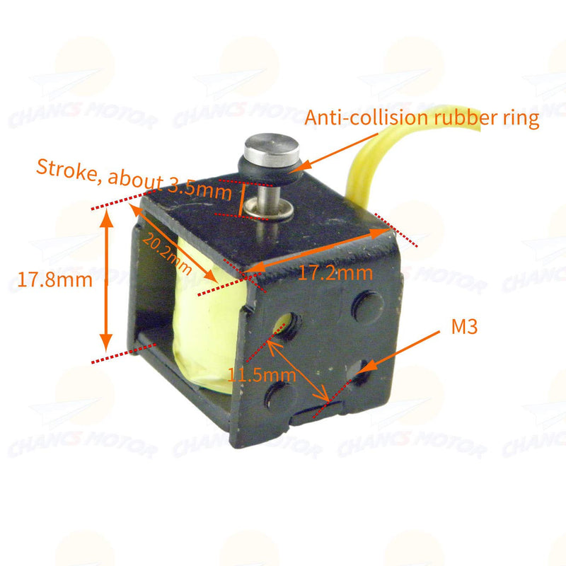CHANCS Micro Electromagnet Solenoid Push Pull Through 3.5mm Hub Type DC 12V-24V Electric Household Appliance Magnet Magnet Push Pull Electromagnet