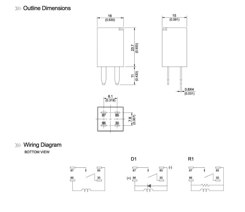 Automotive Purpose Relays 303-1AH-C-R1-U01-12VDC SPNO 20A 12VDC for Polaris RZR Slingshot Ranger Sportsman Cooling Fan Relay (4 Pack) 4 Pack