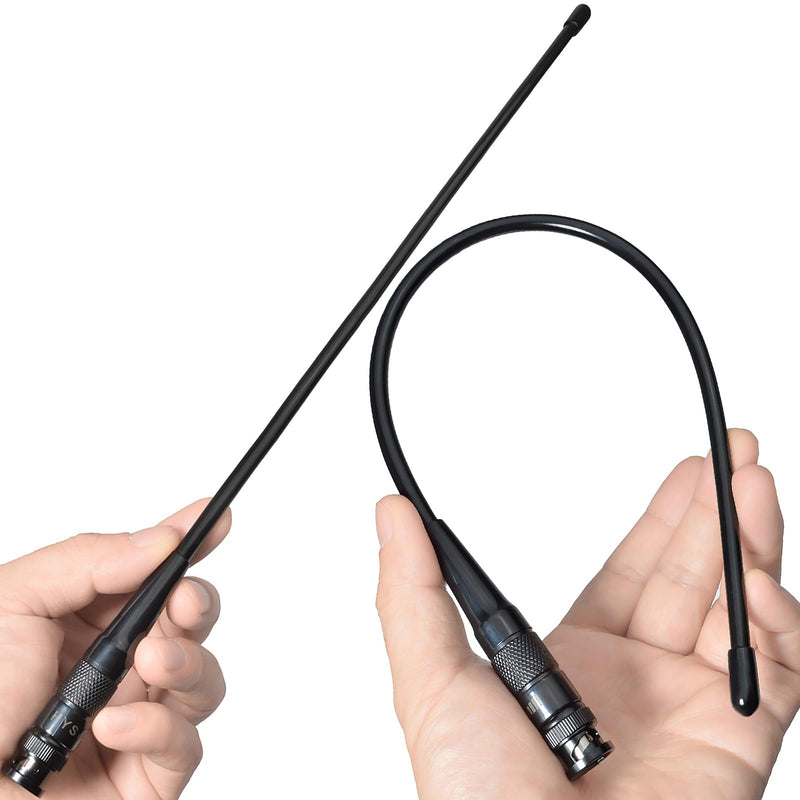 HYS UHF BNC Base HT 15.3inchs Antenna for GMRS Walkie Talkie/Repeater, UHF 462-467Mhz Two Way Radio Antennas for 460-470Mhz ICOM IC-V9 Motorola HT440 CP500 Uniden Bearcat Whistler UHF Ham Radio Black 1PC (462-467Mhz）