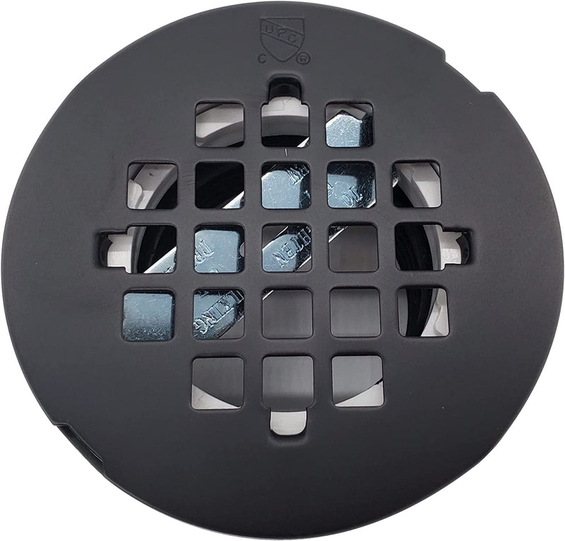 Westbrass A206P-12 2" No-Caulk PVC Compression Shower Drain with 4-1/4" Round Grid Cover, Oil Rubbed Bronze